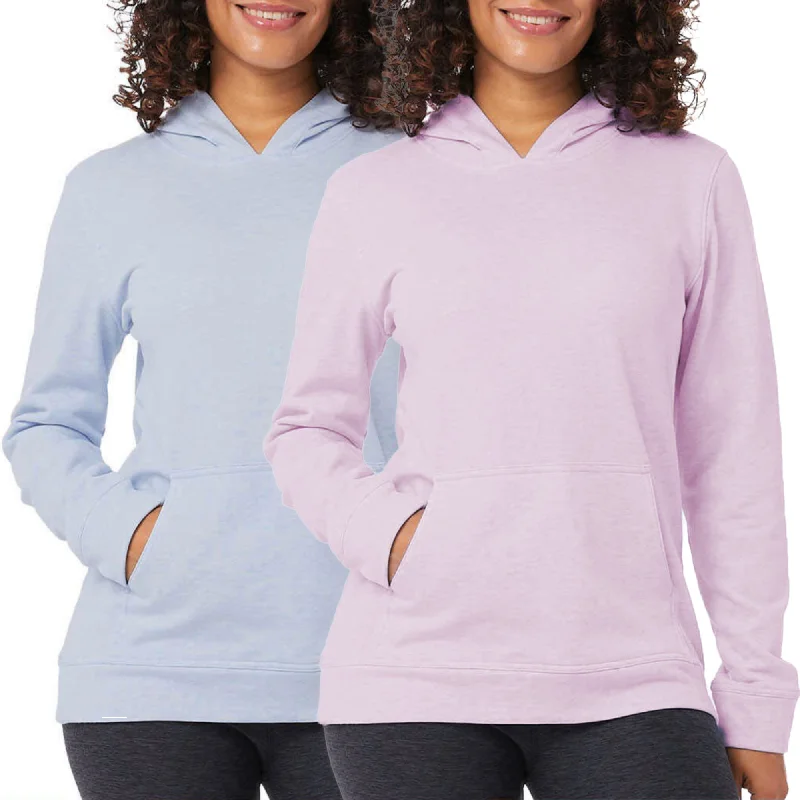 32 Degrees Lightweight Cotton Pullover Kangaroo Pocket Hoodie Angora Wool Cozy