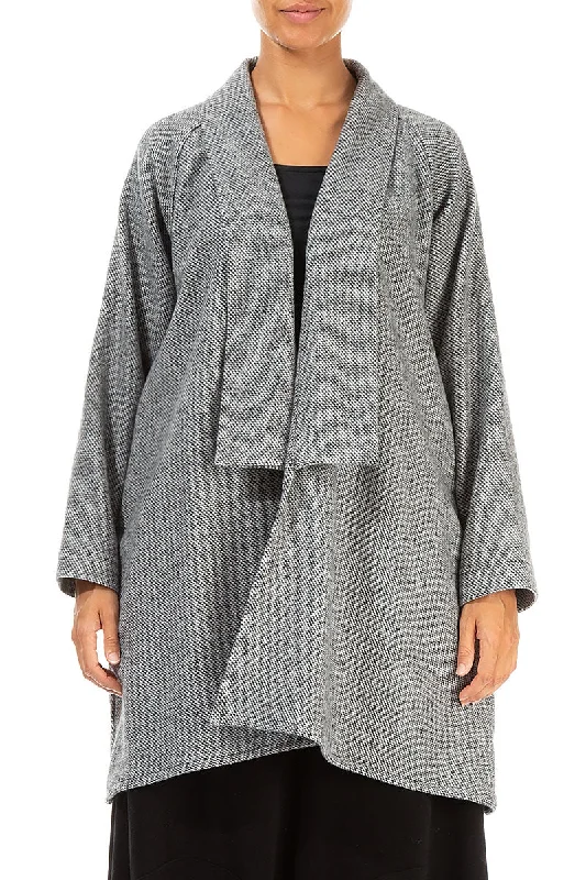 Open Grey Wool Jacket Print Jacket Jacquard Jacket Embroidered Jacket
