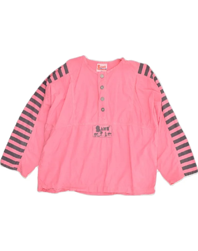 SAM"S Womens Oversized 3/4 Sleeve Pullover Shirt US 2 XS Pink Striped Sarouel Sleeve Pullover SAM"S Womens Oversized 3/4 Sleeve Pullover Shirt US 2 XS Pink Striped Sarouel Sleeve Pullover