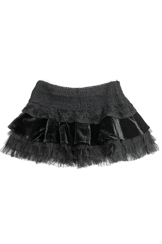 Annika Black Tiered Mini Skirt seamless skirt comfort