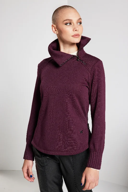 At Ease Pullover - Bordeaux Crew Neck Wool
