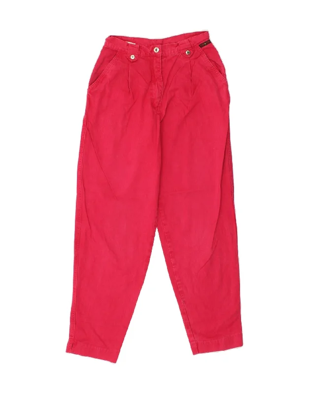 VINTAGE Womens High Waist Tapered Chino Trousers IT 42 Medium W26 L29 Pink Trousers Handmade Artisanal VINTAGE Womens High Waist Tapered Chino Trousers IT 42 Medium W26 L29 Pink Trousers Handmade Artisanal