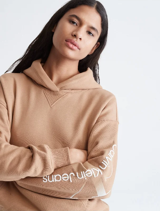 Calvin Klein Gradient Logo Hoodie - Women Cotton Hoodie Fleece Lining Warmth