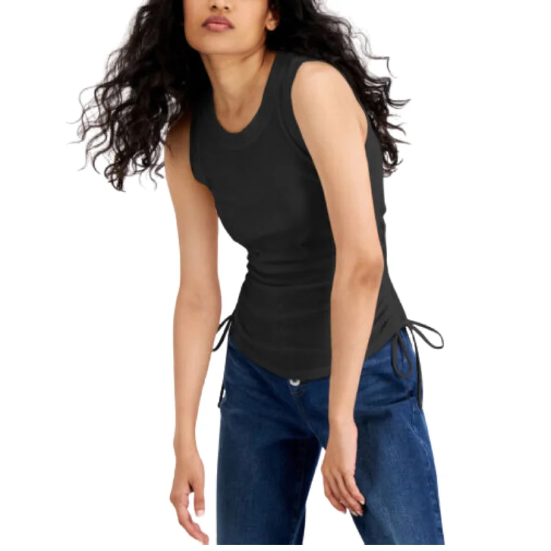 INC - Ruched Side Tie Tank Top peach tank top