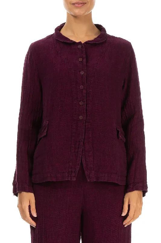 Buttoned Magenta Mélange Linen Jacket Toggled Jacket Drawstring Jacket Belted Jacket Buttoned Magenta Mélange Linen Jacket Toggled Jacket Drawstring Jacket Belted Jacket