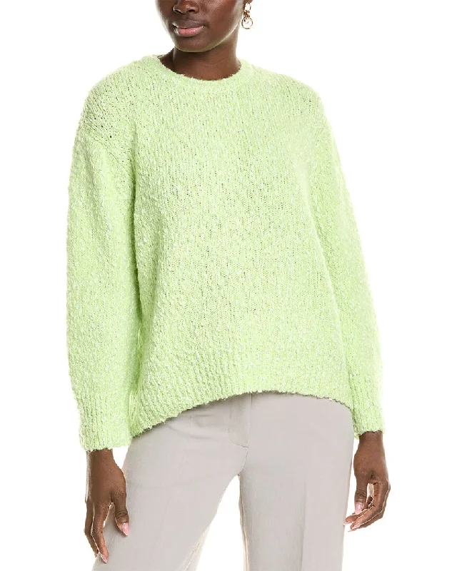 Lafayette 148 New York Donegal Mohair & Wool-Blend Pullover Puff Sleeve Stylish