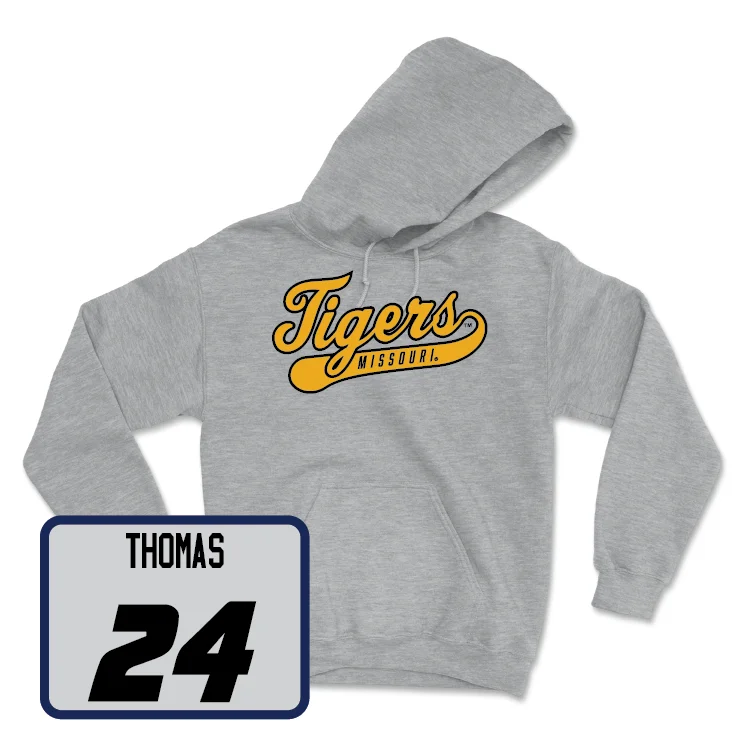 Sport Grey Women's Soccer Script Hoodie - Scarlett Thomas Hoodie with Hood Adjustable Protection