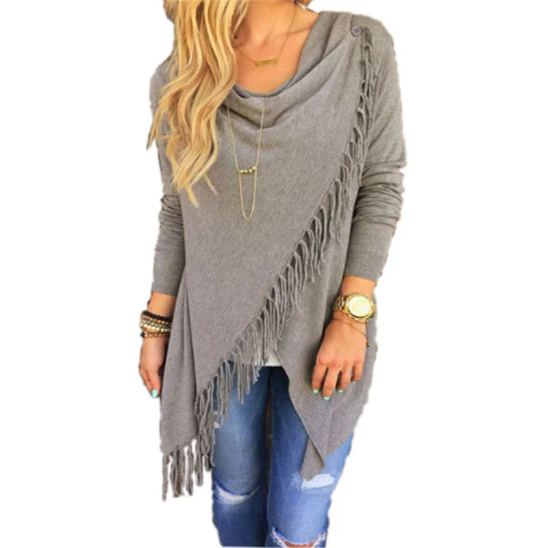 Fashion Autumn Dress Casual Women Long Sleeve Slim Tassel Slash Winter Cotton Clothing Black Loose Dress Fashion Autumn Dress Casual Women Long Sleeve Slim Tassel Slash Winter Cotton Clothing Black Loose Dress