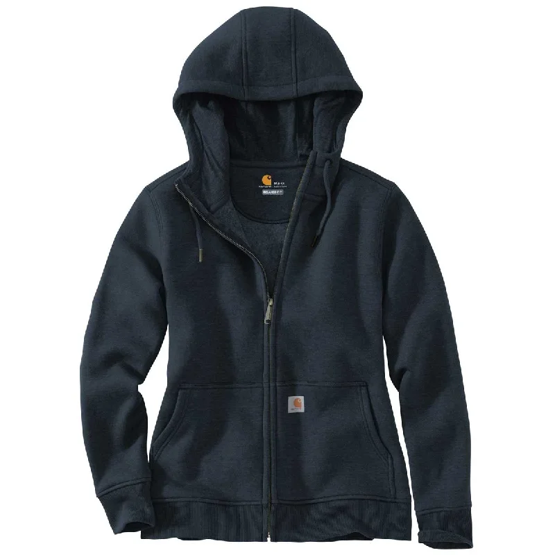 Carhartt Women's Navy Clarksburg Full Zip Hoodie Hoodie with Hem Drawcord Adjustable Customizable Carhartt Women's Navy Clarksburg Full Zip Hoodie Hoodie with Hem Drawcord Adjustable Customizable