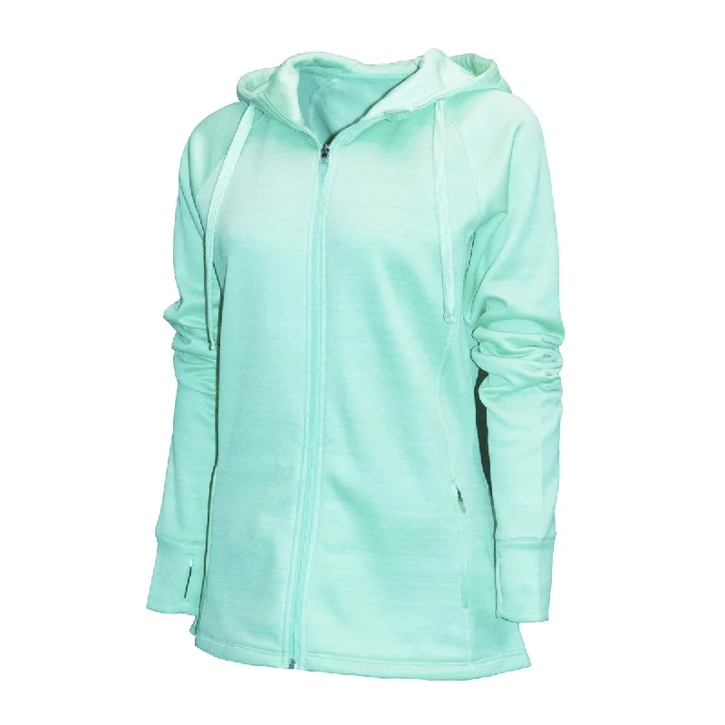 BAW Women's Mint Scuba Full Zip Sweatshirt Hoodie with Typography Text Message