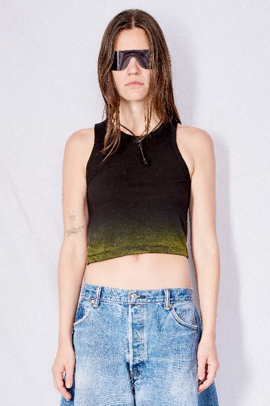 Black/Yellow Airbrush Stretch Tank modal blend tank