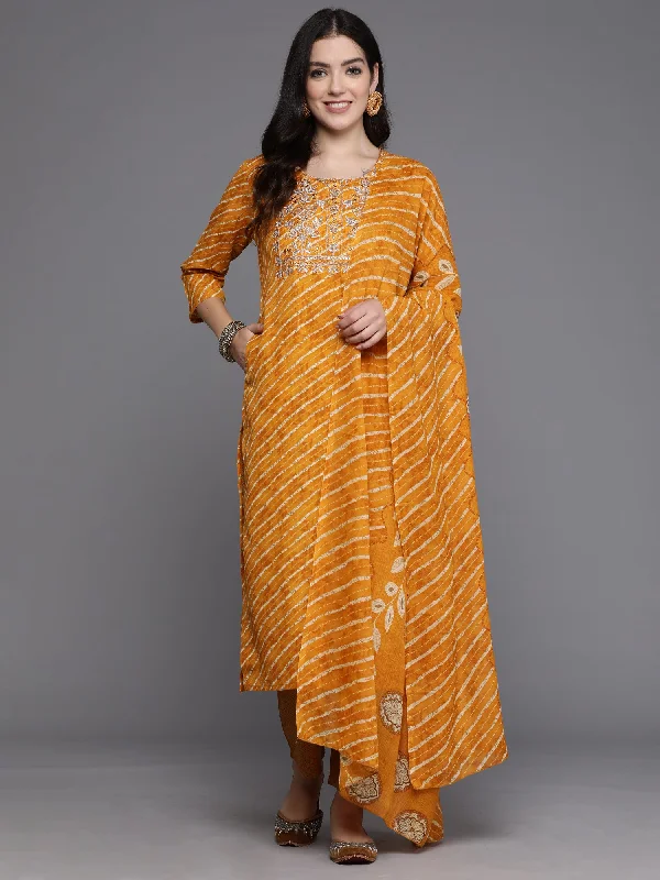 Women Mustard Printed Straight Kurta Trousers With Dupatta Set Chinos Cotton Straight Leg Women Mustard Printed Straight Kurta Trousers With Dupatta Set Chinos Cotton Straight Leg