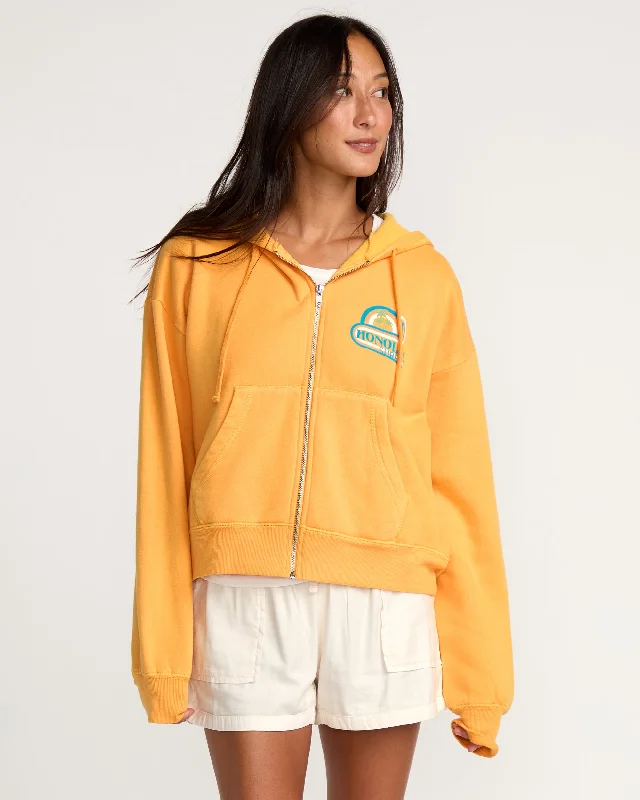 Womens Island Bound Hoodie - Mango Hoodie with V-Neck Classic Versatile