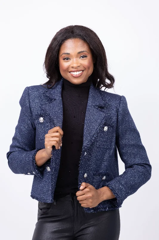 L'Agence Sylvia Collard Jacket in Midnight Toggled Jacket Drawstring Jacket Belted Jacket L'Agence Sylvia Collard Jacket in Midnight Toggled Jacket Drawstring Jacket Belted Jacket