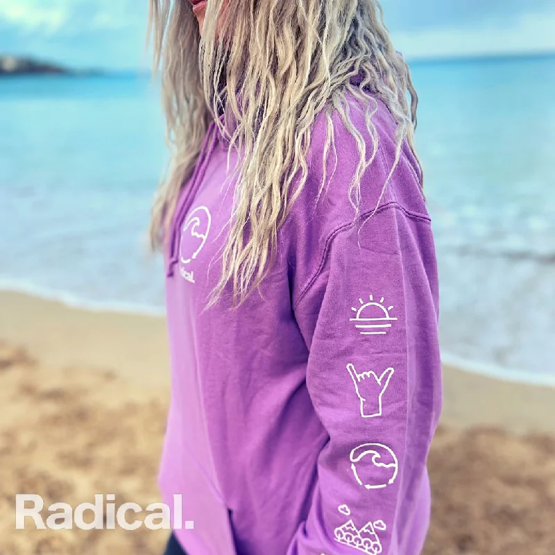 Radical. 4th Phase Unisex Hoodie - Purple Hoodie with Lining Warm Insulated