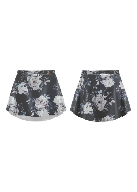 Patterned Pull-On Skirt (Tea Rose) wool skirt breathable