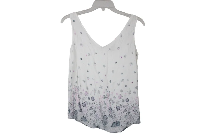 SO White Floral Tank | XS ivory tank top