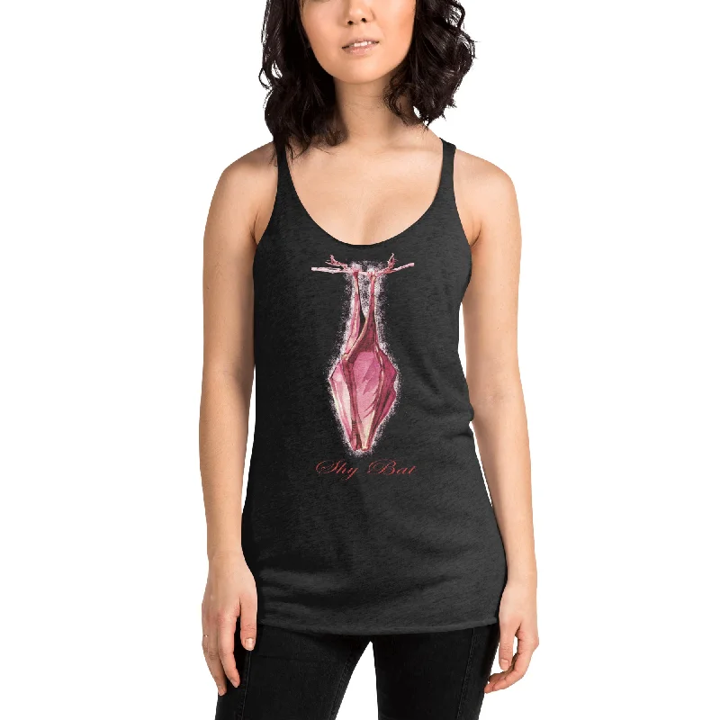 Shy Bat Vampire Goth Style Women's Racerback Tank Top Shirt slim fit tank