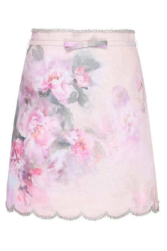 Crush Scalloped Mini Skirt lace skirt delicate