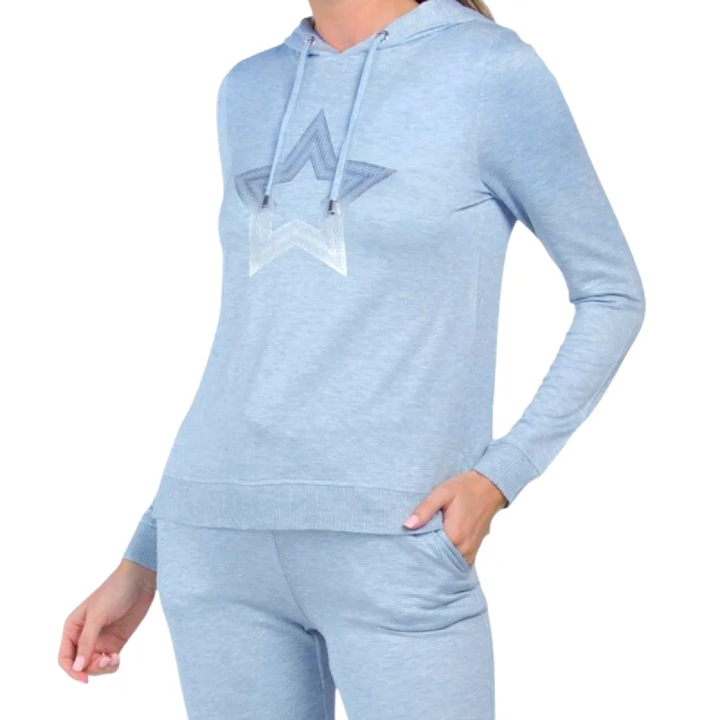 Peyton Primrose Women's Metallic Star Graphic Print Soft Sweatshirt Pullover Hoodie Cashmere Luxurious Pullover Peyton Primrose Women's Metallic Star Graphic Print Soft Sweatshirt Pullover Hoodie Cashmere Luxurious Pullover