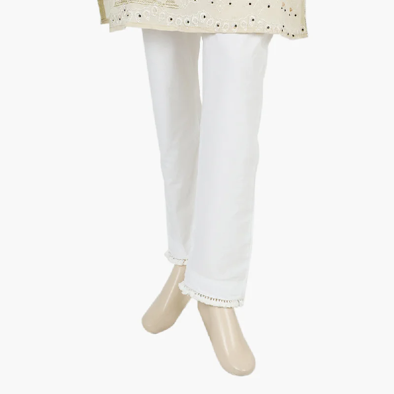 Women's Woven Trouser - White Trousers Favorite Customer