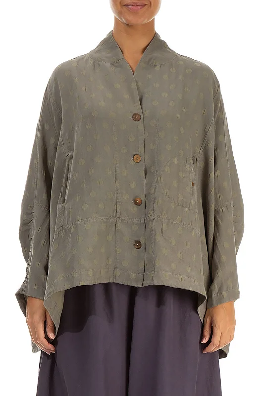 Silver Sage Dotty Silk Jacket Notch Collar Jacket Peter Pan Collar Jacket Cowl Neck Jacket Silver Sage Dotty Silk Jacket Notch Collar Jacket Peter Pan Collar Jacket Cowl Neck Jacket