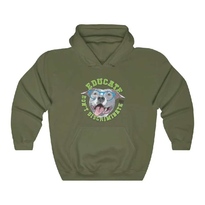Educate, Don't Discriminate | Unisex Heavy Blend™ Hooded Sweatshirt Hoodie with Hem Fringe Bohemian Relaxed Educate, Don't Discriminate | Unisex Heavy Blend™ Hooded Sweatshirt Hoodie with Hem Fringe Bohemian Relaxed