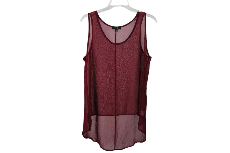Love J Maroon Chiffon Tank | M strappy tank top