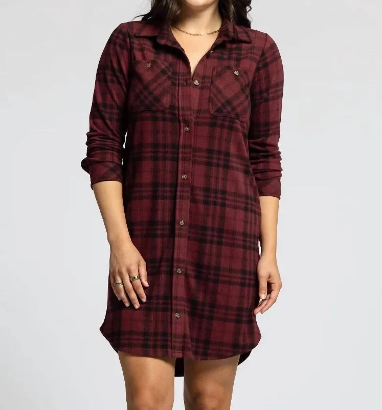 Leslie Dress In Red Plaid