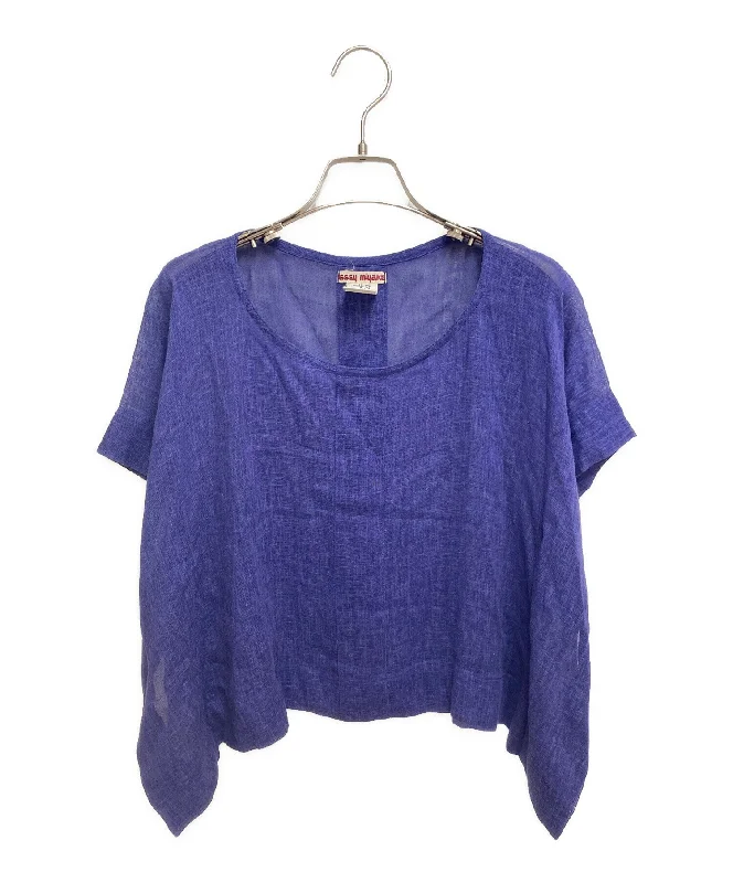 [Pre-owned] ISSEY MIYAKE Rayon linen pullover shirt JL12139 Asymmetrical Neck Pullover