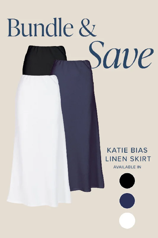 The Katie Bias Cut Linen Skirt Bundle lace skirt elegant