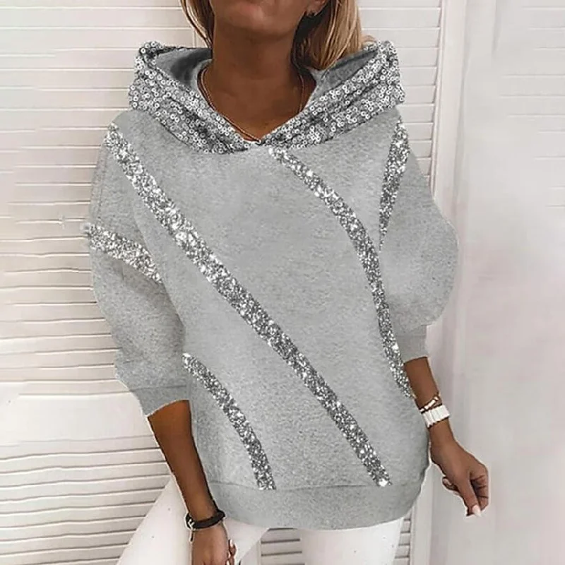 Women's Hoodie Pullover Camo Sweatshirts Bardot Neck Top