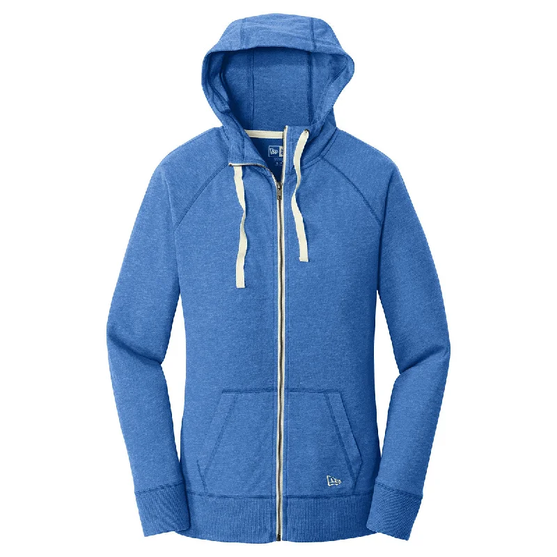 New Era Women's Royal Heather Sueded Cotton Full Zip Hoodie Hoodie with Lace Feminine Delicate New Era Women's Royal Heather Sueded Cotton Full Zip Hoodie Hoodie with Lace Feminine Delicate