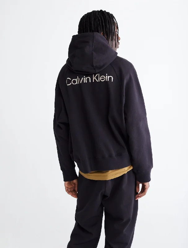 Calvin Klein Standards Fleece Hoodie - Unisex Hoodie with Raglan Sleeves Sporty Comfortable Calvin Klein Standards Fleece Hoodie - Unisex Hoodie with Raglan Sleeves Sporty Comfortable