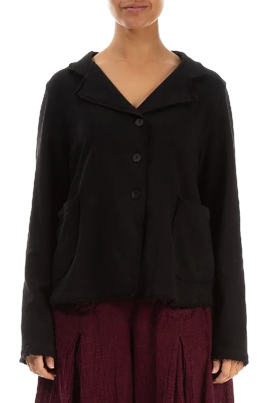 Collar Black Cotton Jacket Appliqued Jacket Beaded Jacket Sequined Jacket