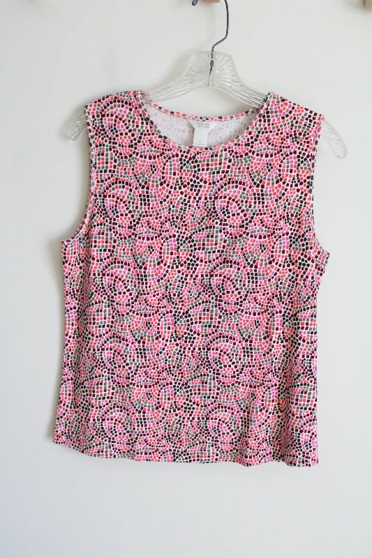 Christopher & Banks Pink Patterned Tank | M boho tank top