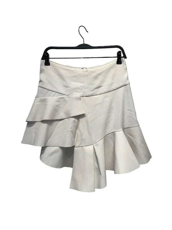BALENCIAGA/Long Skirt/40/Cotton/WHT/Ruffle chiffon skirt delicate
