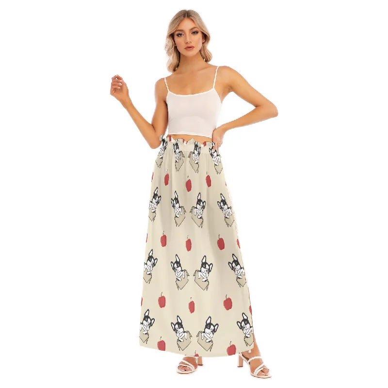 STELLA - Women's Side Split Skirt button skirt front