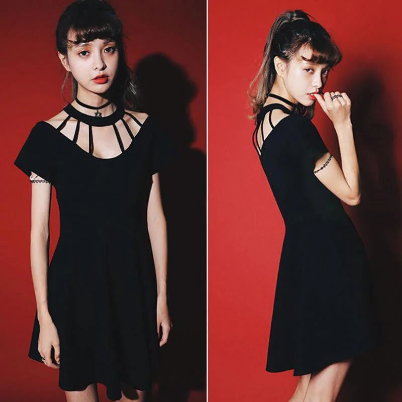 Club Dress Women Black Casual Punk Rock Hip Hop Dress Women Short Sleeve Gothic Clubwear Dresses Club Dress Women Black Casual Punk Rock Hip Hop Dress Women Short Sleeve Gothic Clubwear Dresses
