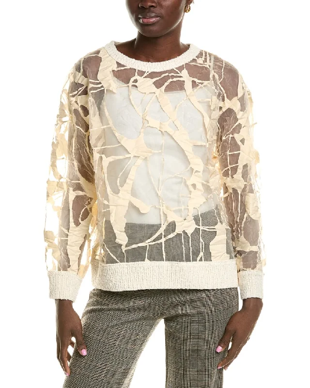 Lafayette 148 New York Blouson Pullover Wide Sleeve Pullover