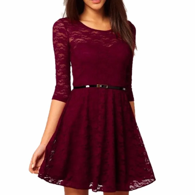 Candy Color Elegant Lace Dress For Women Women Dresses Plus Size Fashion Lady Winter Dresses Candy Color Elegant Lace Dress For Women Women Dresses Plus Size Fashion Lady Winter Dresses