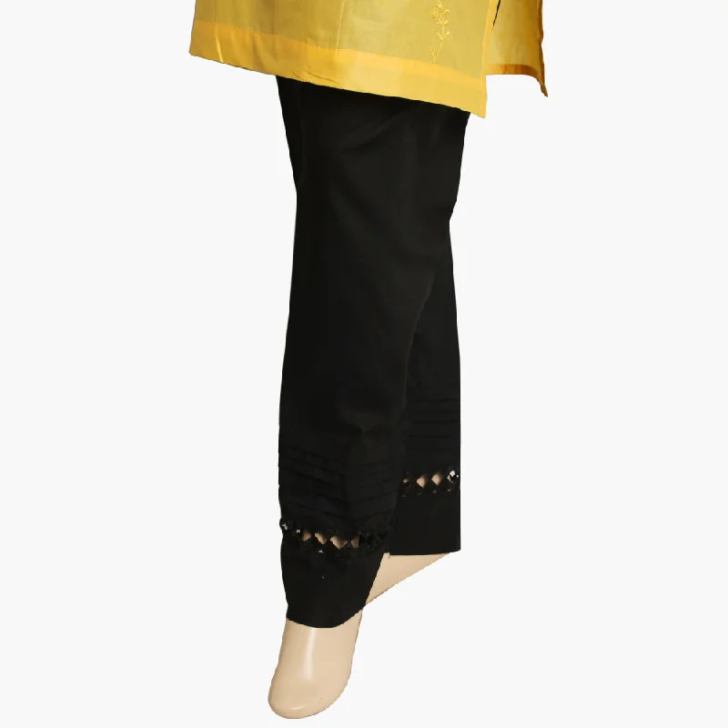 Women's Trouser with Bottom Lace - Black Trousers fashionable chic