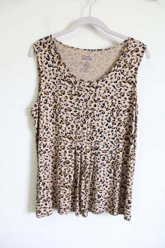 NEW Croft & Barrow Tan Cheetah Print Tank | M strappy tank top