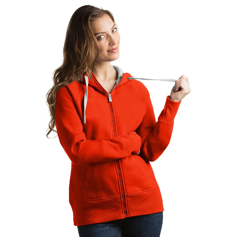 Antigua Women's Sunset Orange Victory Hoodie Hoodie with Cropped Fit Short Trendy