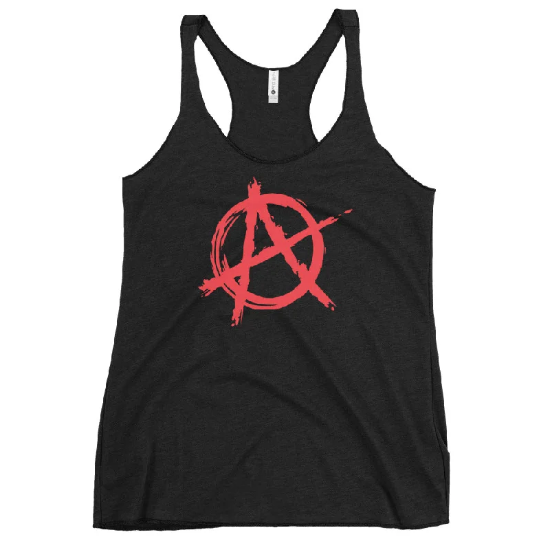 Red Anarchy is Order Symbol Punk Rock Women's Racerback Tank Top Shirt cute tank top Red Anarchy is Order Symbol Punk Rock Women's Racerback Tank Top Shirt cute tank top