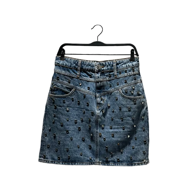 sandro/Skirt/2/Denim/BLU/STUDDED DENIM SKIRT leather skirt refined