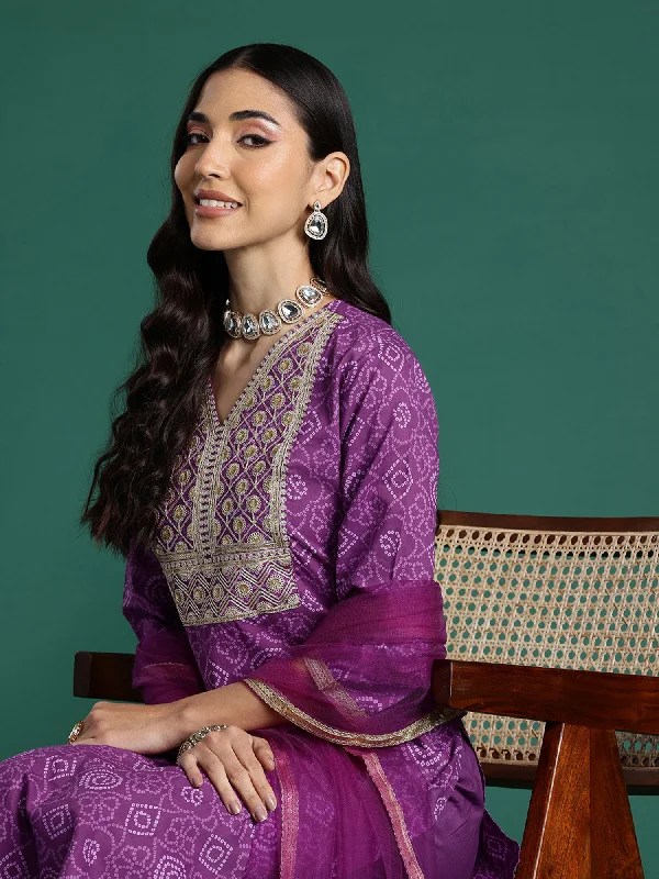 Women Purple Embroidered Straight Kurta Trousers With Dupatta Set Trousers Sale Discount Women Purple Embroidered Straight Kurta Trousers With Dupatta Set Trousers Sale Discount
