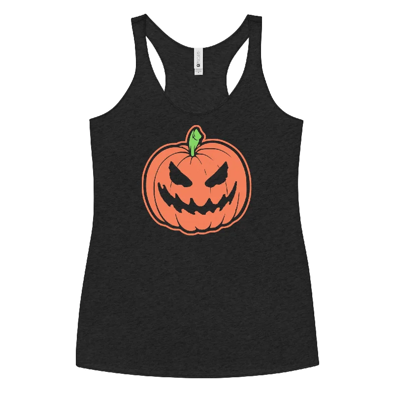 Jack O Lantern Scary Halloween Pumpkin Women's Racerback Tank Top Shirt casual tank top Jack O Lantern Scary Halloween Pumpkin Women's Racerback Tank Top Shirt casual tank top