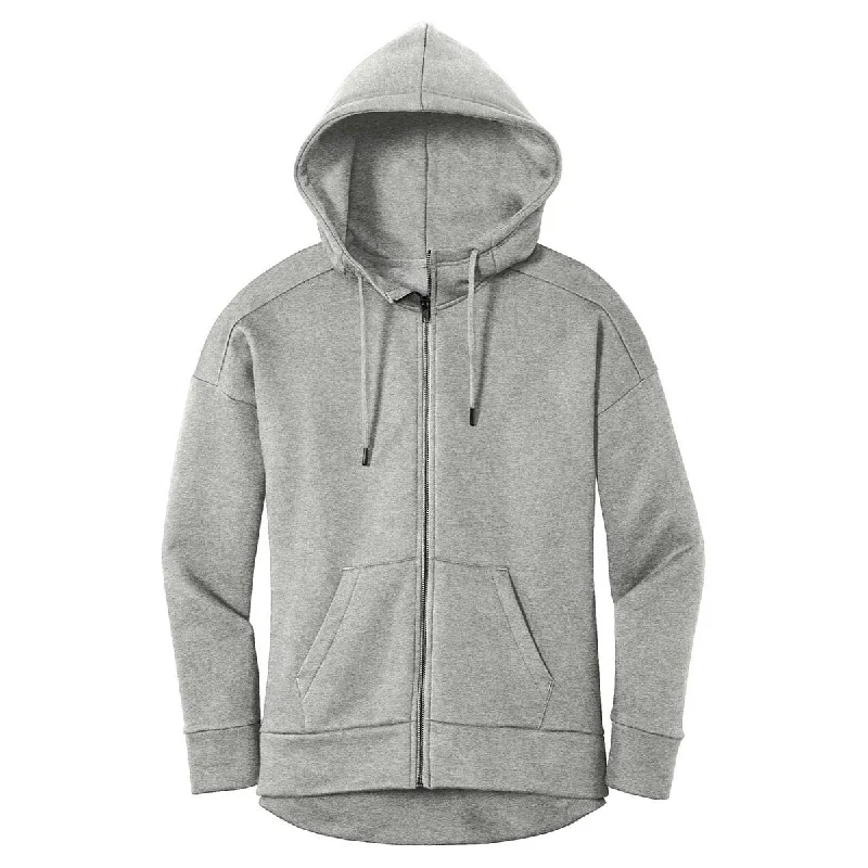 District Women's Heathered Steel Perfect Weight Fleece Full-Zip Hoodie Hoodie with Tied Waist Feminine Flattering District Women's Heathered Steel Perfect Weight Fleece Full-Zip Hoodie Hoodie with Tied Waist Feminine Flattering