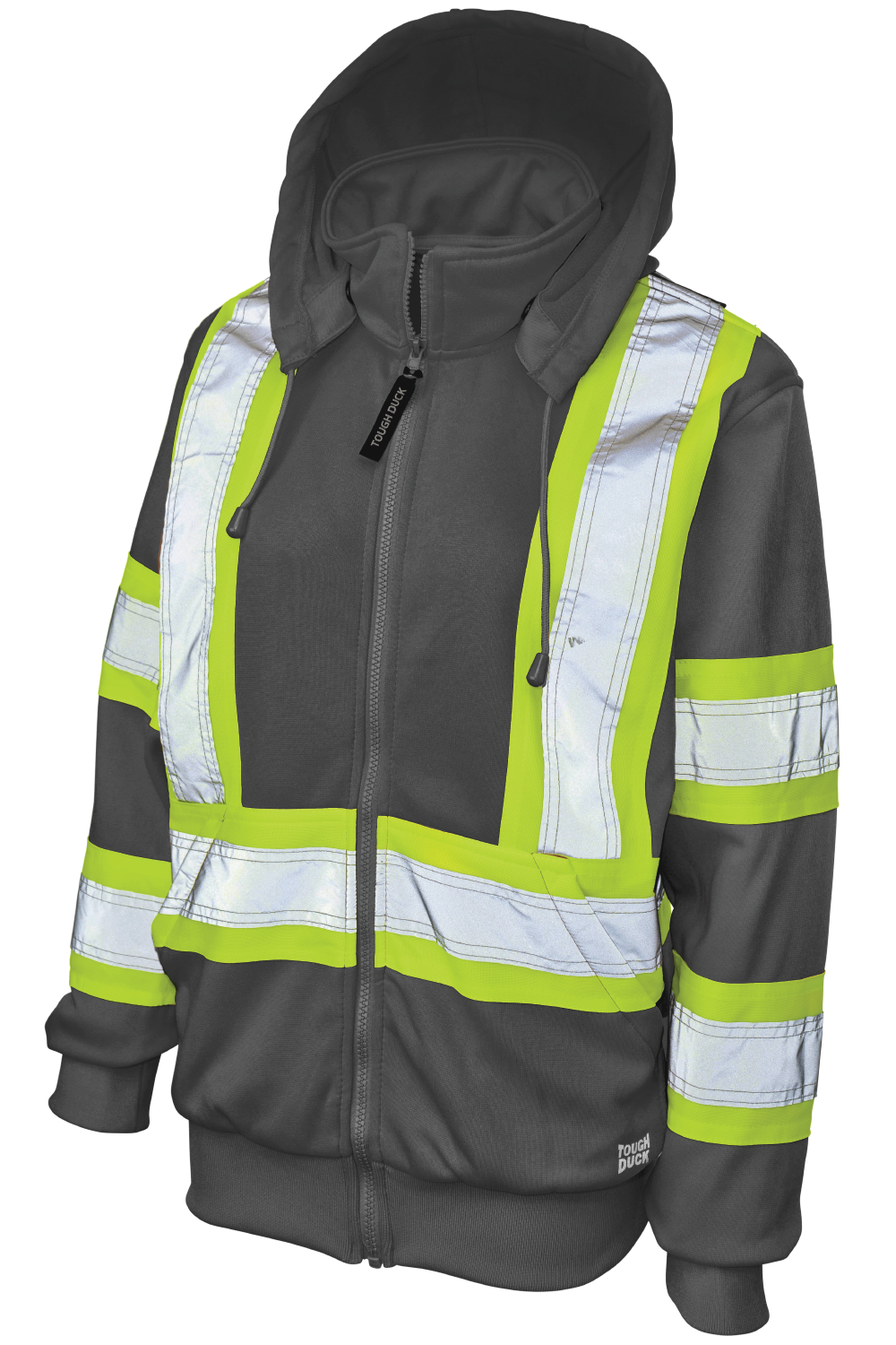 Women's Full Zip Unlined Fleece Safety Hoodie by Tough Duck - Style SJ42 Hoodie with Neon Bright Vibrant Women's Full Zip Unlined Fleece Safety Hoodie by Tough Duck - Style SJ42 Hoodie with Neon Bright Vibrant